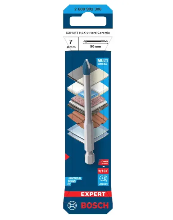 Bosch EXPERT HEX-9 Hard Ceramic Matkap Ucu, 10 x 90 mm ürün görseli