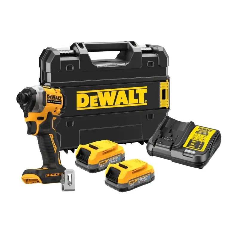 Dewalt DCF850E2T-QW 18V 1.7AH Li-ion Power Stack Kömürsüz Çift Akülü Darbeli Tornavida ürün görseli
