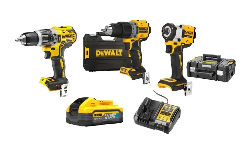Dewalt DCD796NT & Dewalt DCF922NT & Dewalt DCD800NT & Dewalt DCB1104 & Dewalt DCBP518 Powerstack Set ürün görseli