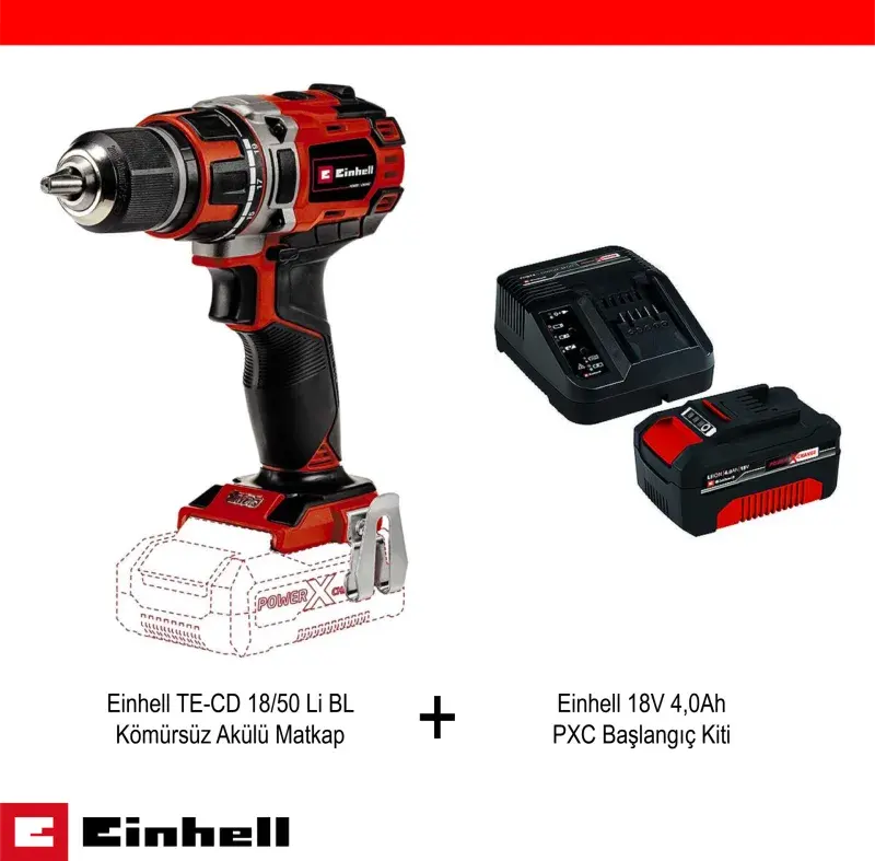 Einhell 4513887 Kömürsüz Akülü Matkap ve Başlangıç Kiti Seti ürün görseli