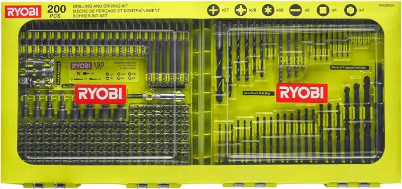 Ryobi RAKDD200 200parça Delme ve Vidalama Seti ürün görseli